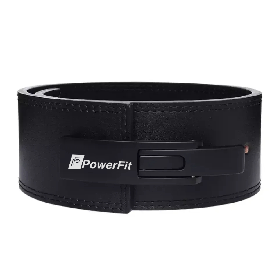 Kozni pojas za trening i teretanu sa kopcom crnog dizajna